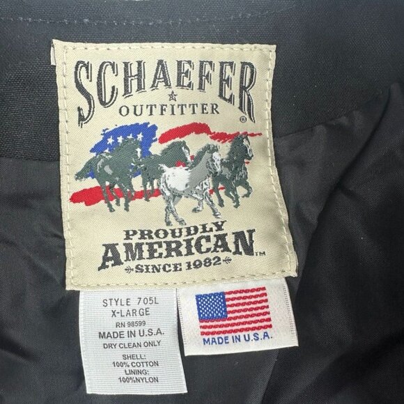 Schaefer Outfitter 705 Men's Black Canvas Ranger Vest XL EUC Made In USA - Picture 4 of 6